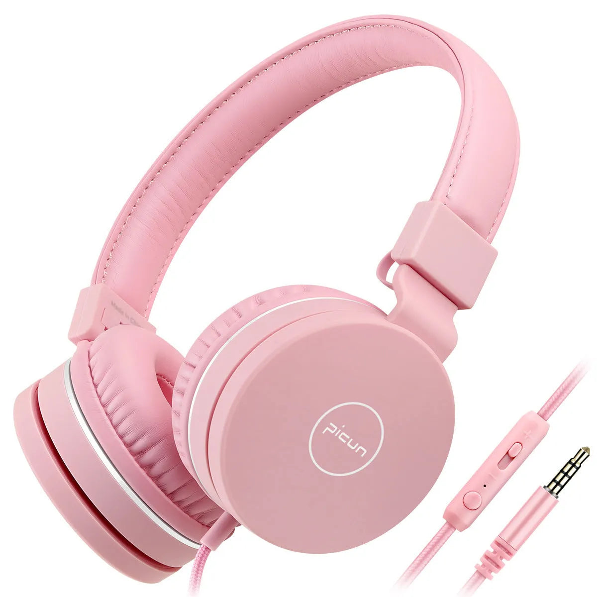 Bengoo C30 wired over-ear headphones with microphone in mint green colour, showing braided cable and protein ear cushions.