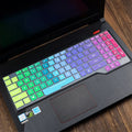 Transparent silicone keyboard protective film for ASUS Flight laptop on a keyboard.