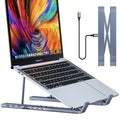 Aluminium folding laptop docking station with eight-port hub including HDMI interface