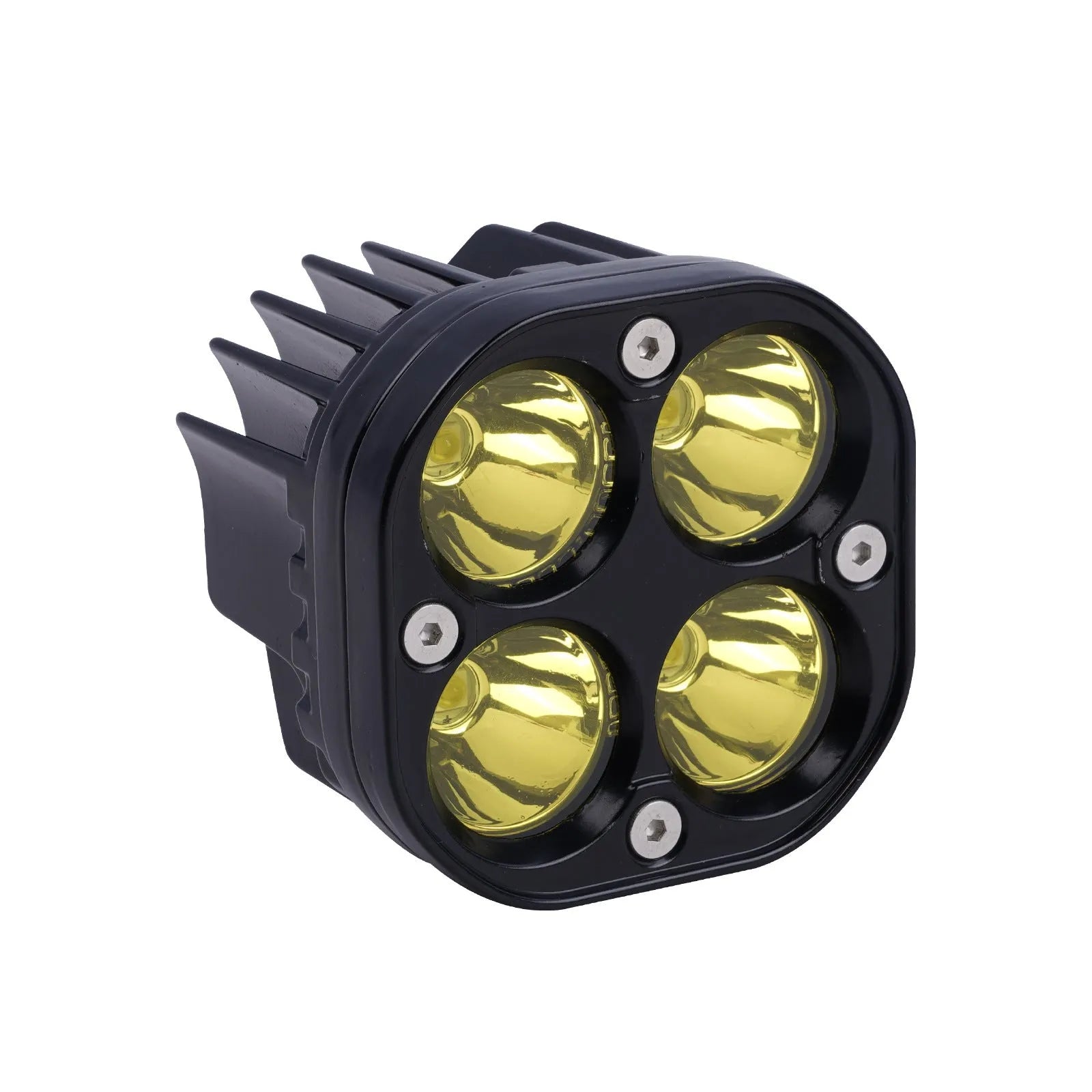 Four-leaf clover pattern vehicle spotlight with aluminium mounting plate for motorcycle car modification