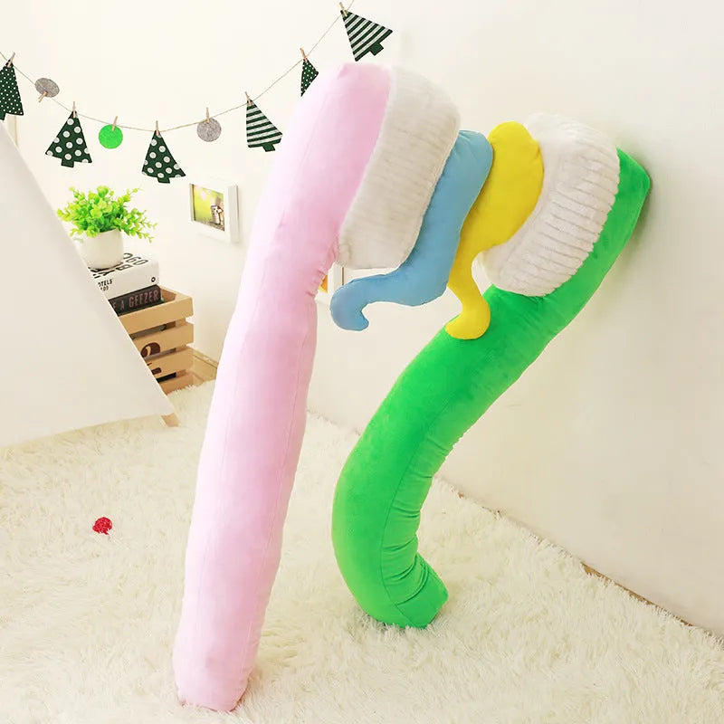90cm cartoon toothbrush pillow plush toy in green, yellow, pink, and blue for photo props