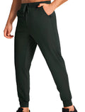 Men's loose fit casual trousers in solid colour with elastic waistband, available in multiple sizes