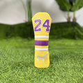 Set of four PU golf club head cover sleeves in assorted colours for fairway woods and putter.