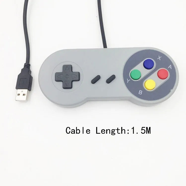 Black PC USB game controller with 1.5m cable and ABS construction
