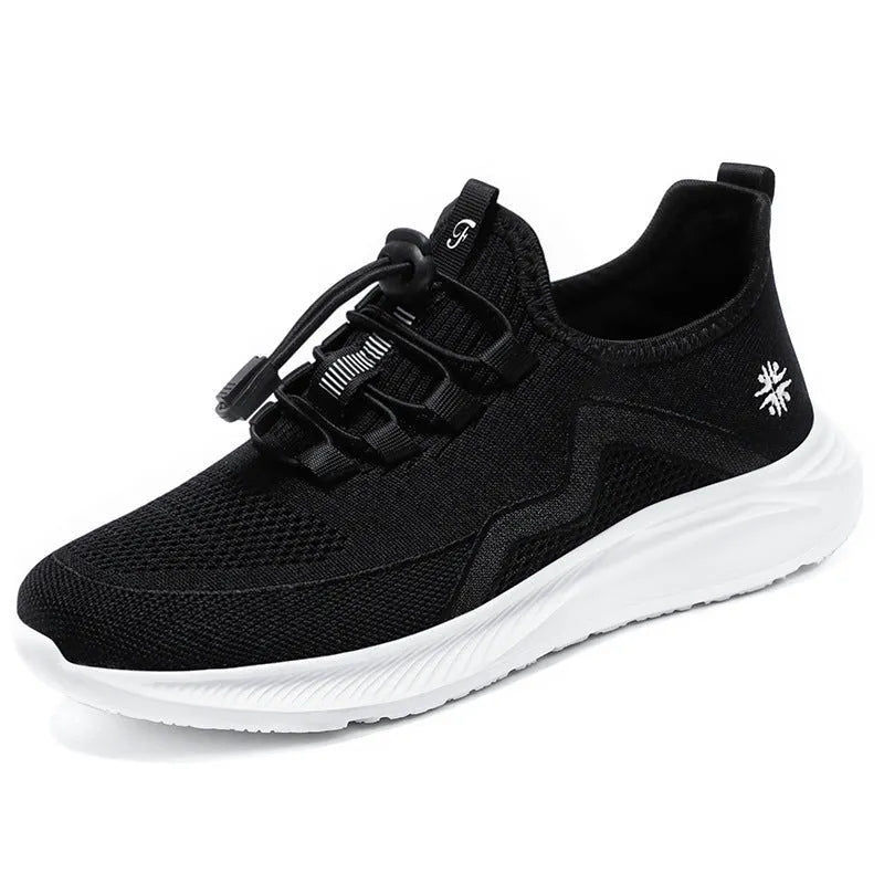 Lightweight soft bottom casual shoes for middle-aged women, black slip-on shallow mouth design