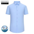 Men's bamboo fibre waterproof work shirt with square collar in slim fit business formal style