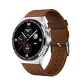 46mm smartwatch with black case and silicone strap showing health metrics on 1.28-inch screen
