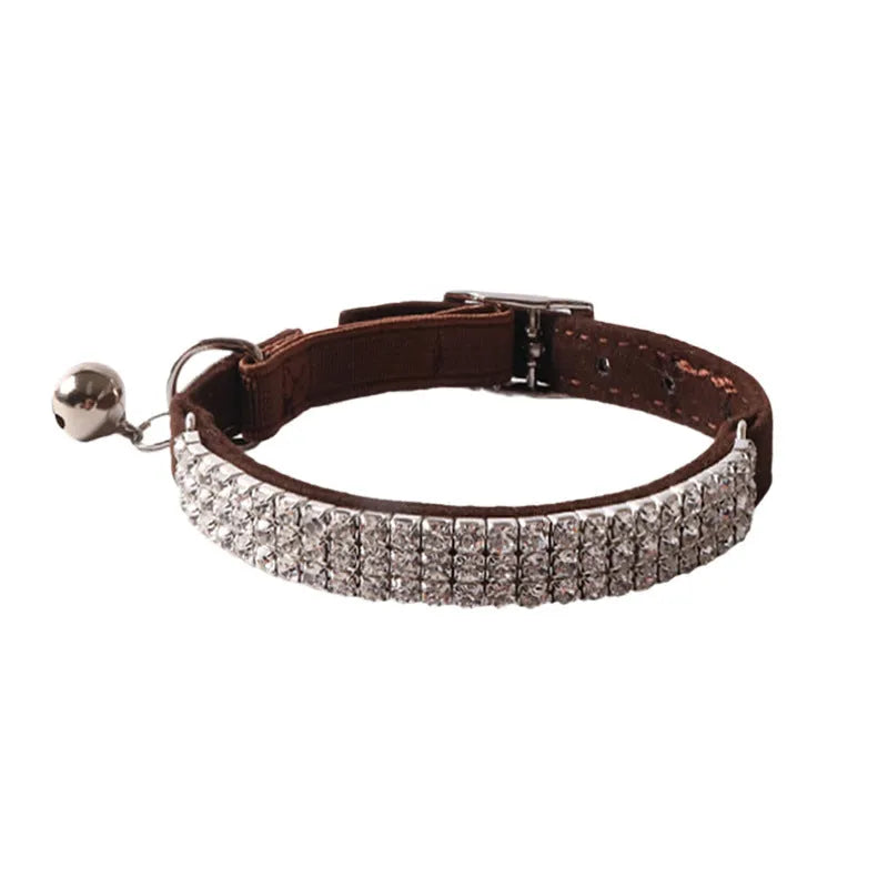 Flannel elastic buckle cat collar in six colour options including pink, black, and red