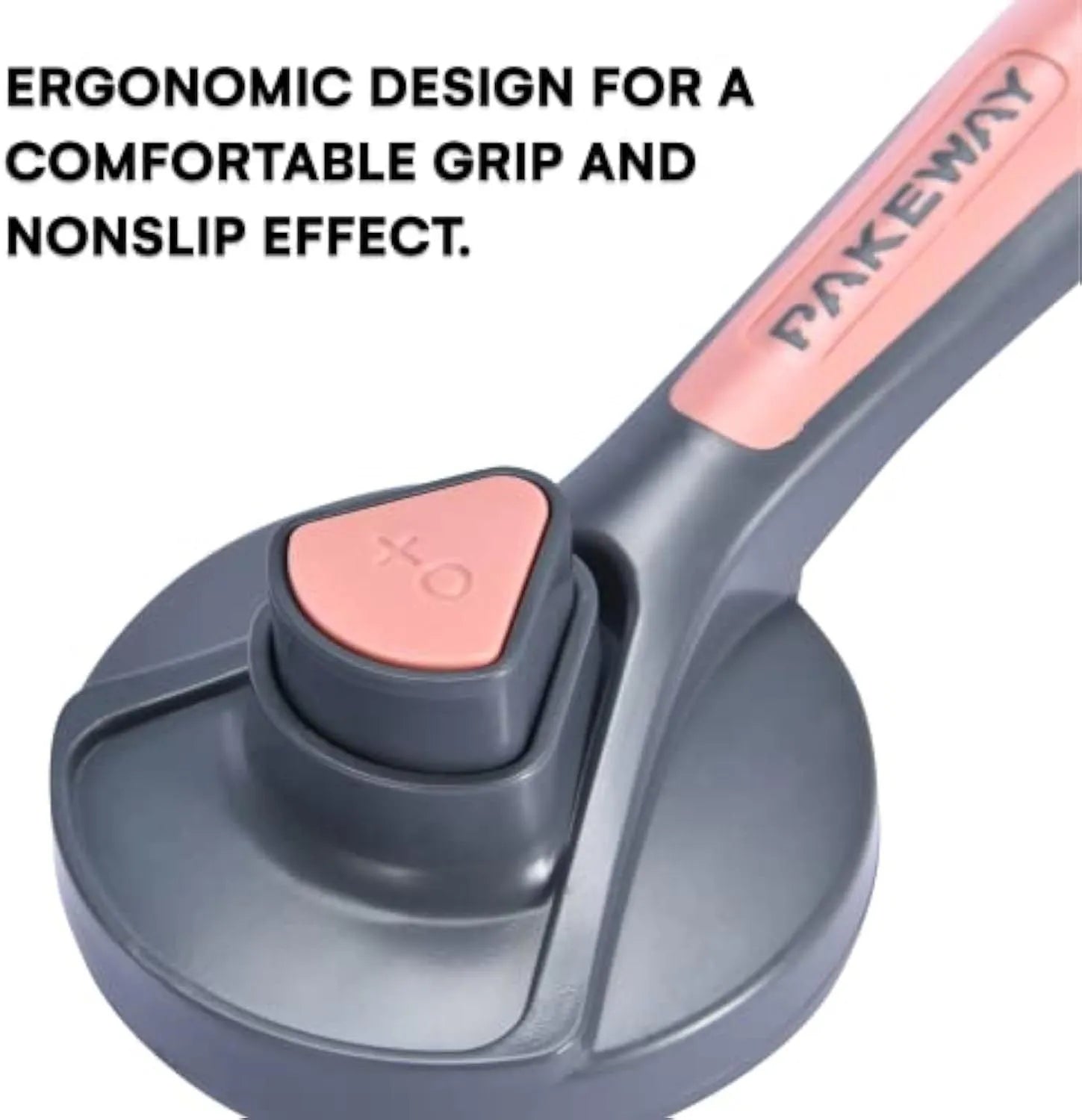 Grey, green, and pink self-cleaning slicker brush for cats and dogs with a non-slip handle.
