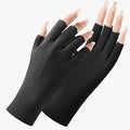Women's thin ice silk sun gloves in various colours showing UPF50+ protection for driving and cycling.