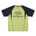 Blue men's t-shirt with white hip hop letter print and raglan sleeves