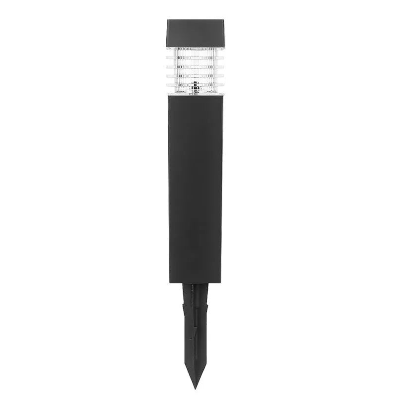 White cuboid solar lawn ground lamp for garden lighting, measuring 60mm by 390mm.