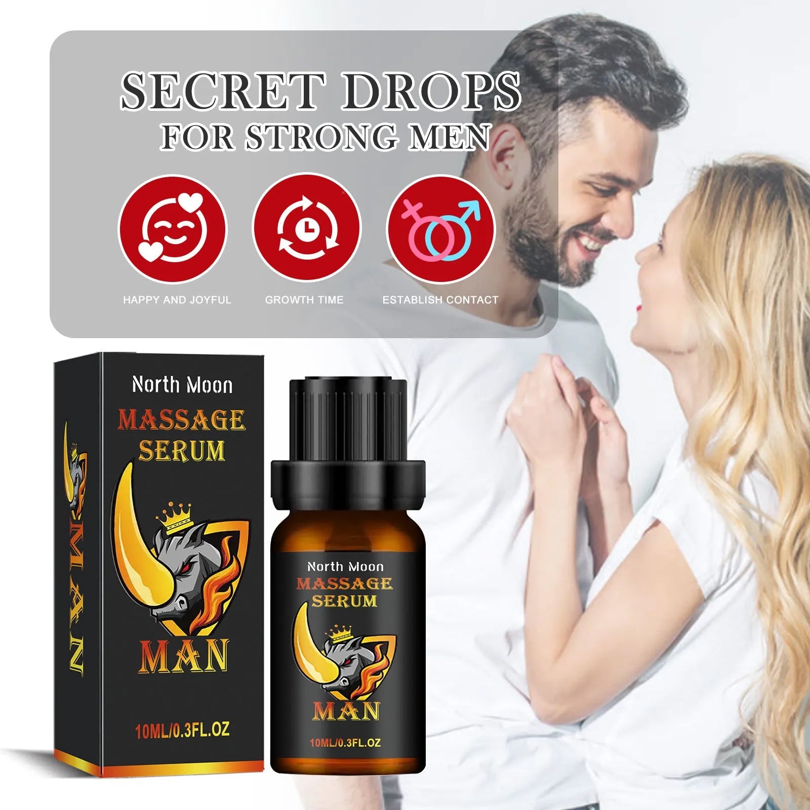 10ml bottle of men's body care essential oil with ginger root oil for external massage application