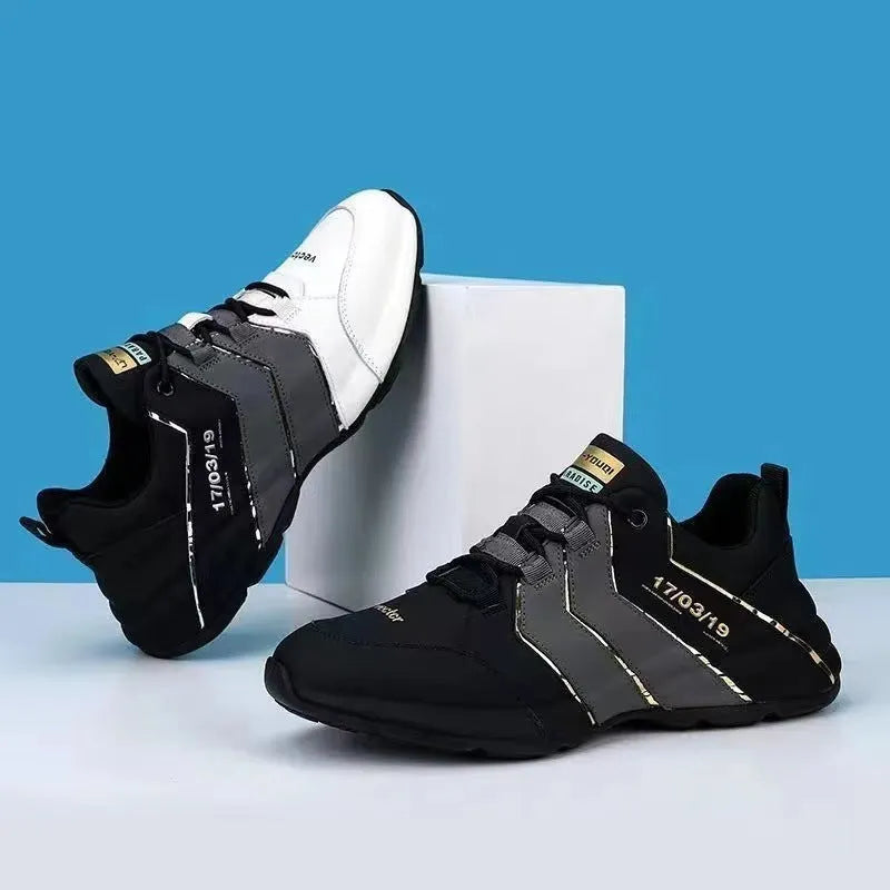 Casual lace-up sneakers with round toe and plastic sole for teenage wear