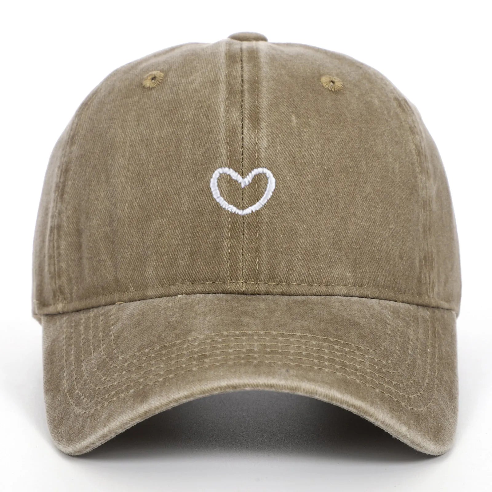 Retro embroidered cotton peaked cap in an adjustable size on a neutral background.