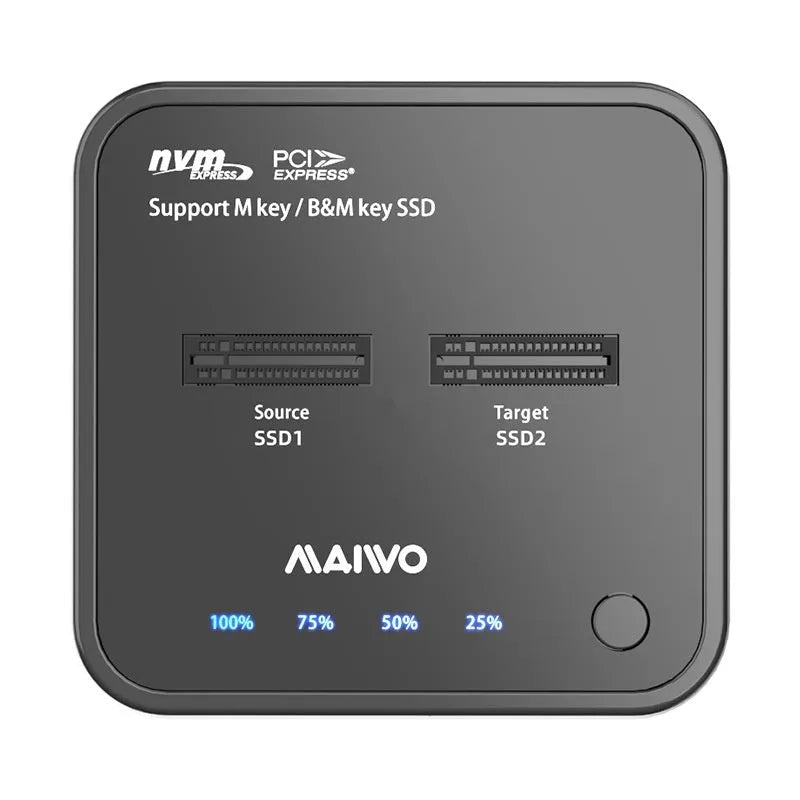 MAIWO K3016 M.2 solid state drive docking station and duplicator with cables and power adapter