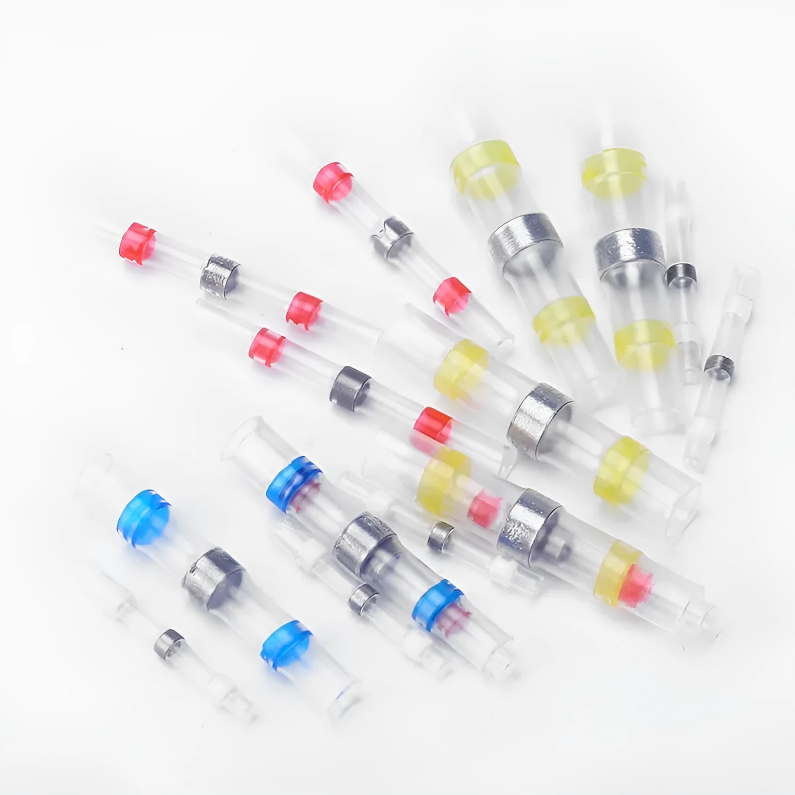Heat shrink solder ring terminal in seven colours for waterproof electrical connections