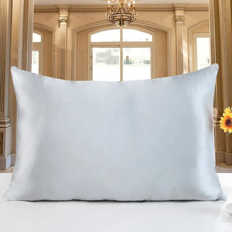 Double-sided 19 momme mulberry silk pillowcase shown in one of fourteen colours, featuring three size options.