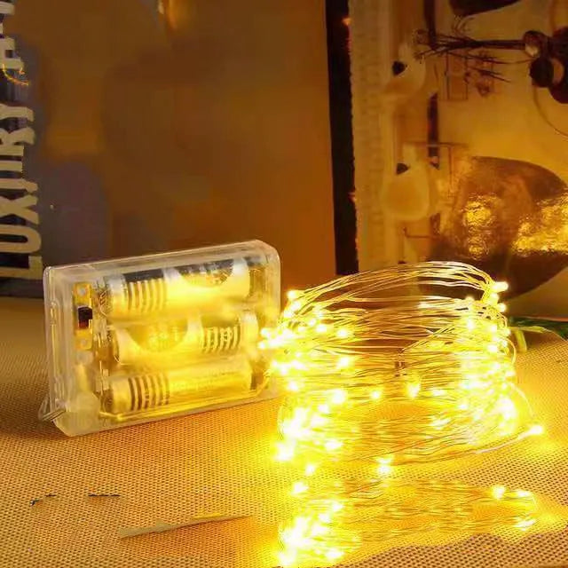 12-metre copper wire USB string lights with 120 LED bulbs in multiple colour options.