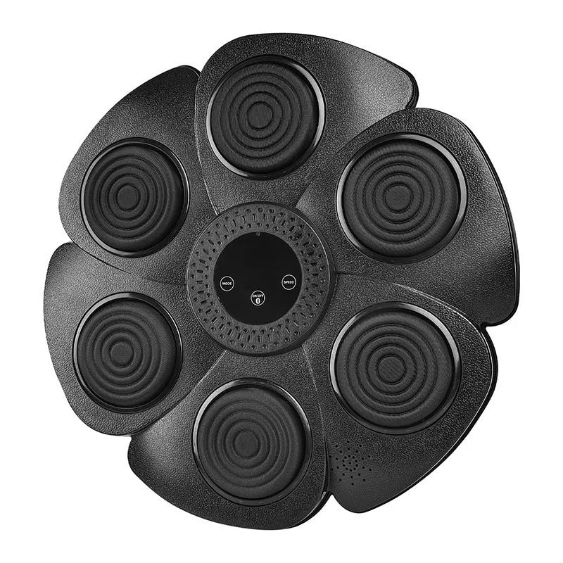 Black smart music boxing machine wall target with Bluetooth and light effects for indoor training
