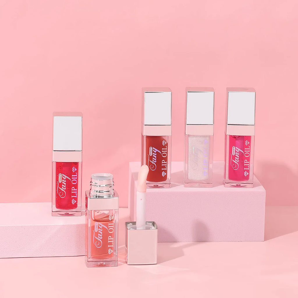 Five colour shades of a moisturising lipstick and lip gloss hybrid product with repairing lip essence oil.