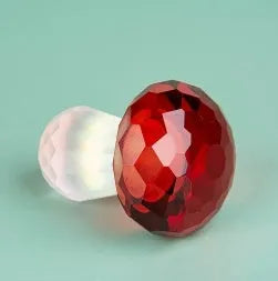 Colourful mushroom crystal decorative craft measuring 40x53mm in modern geometry design