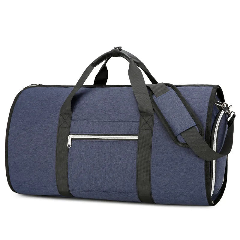 Oxford cloth storage bag with dry wet separation compartments in grey, black, or dark blue colour options