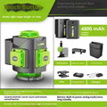 16-line 3D green laser level unit with aluminium and nylon construction showing compact dimensions