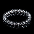 Natural old mine white crystal bracelet with single circle beads in various sizes