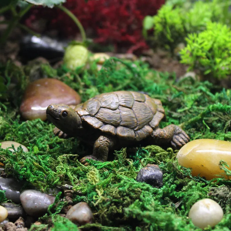 Handcrafted resin turtle ornament for micro landscape and terrarium decoration