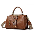 Soft grey PU women's crossbody bag with a square shape and an external sandwich pocket.