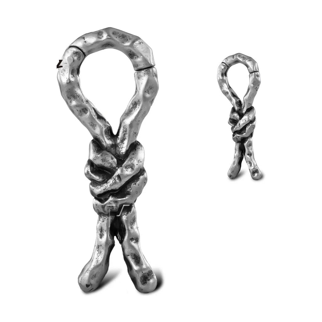 Copper bending shape auricle earring for cartilage piercing, 4mm size, retro design.