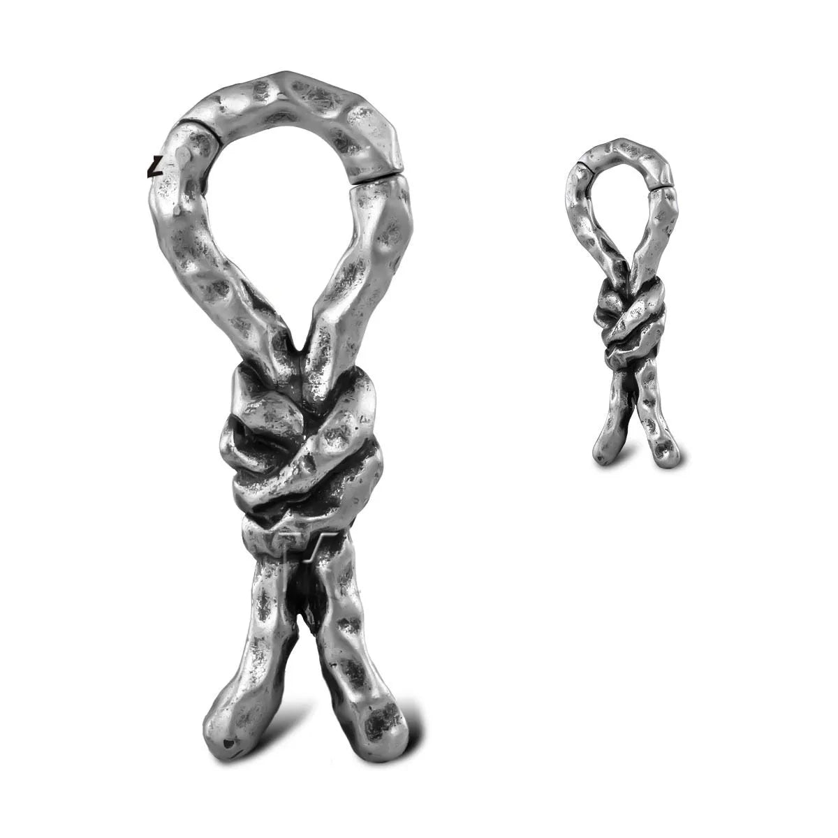 Copper bending shape auricle earring for cartilage piercing, 4mm size, retro design.