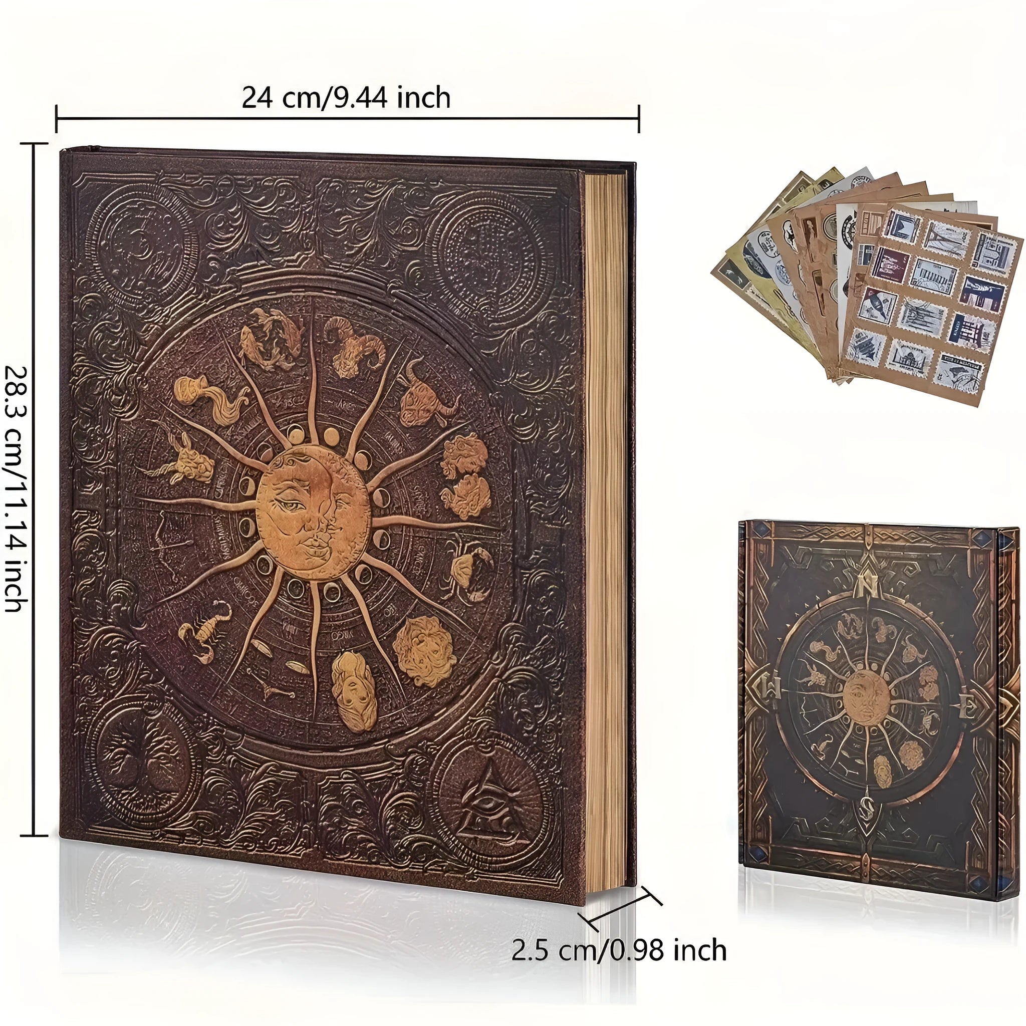 132-page retro constellation photo album with hard cardboard cover and kraft paper pages