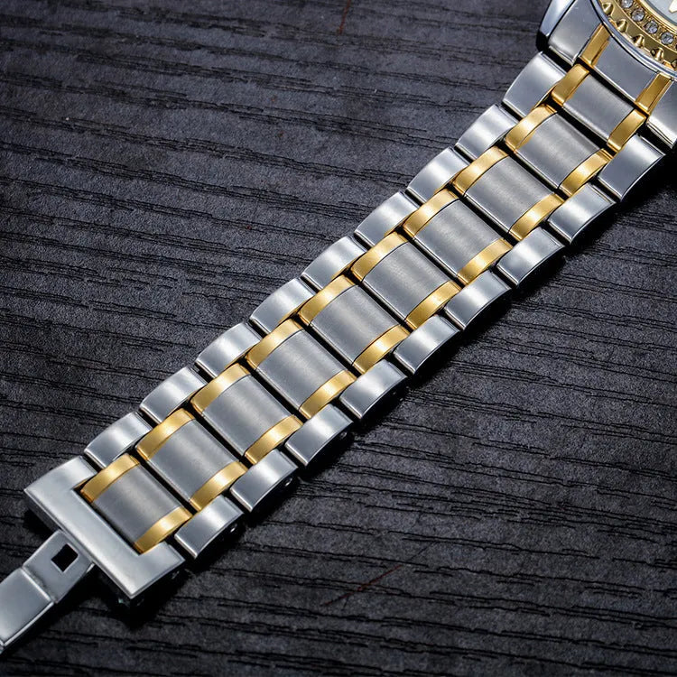 Fashionmonger men's automatic mechanical watch with silver case and white dial on a wrist.