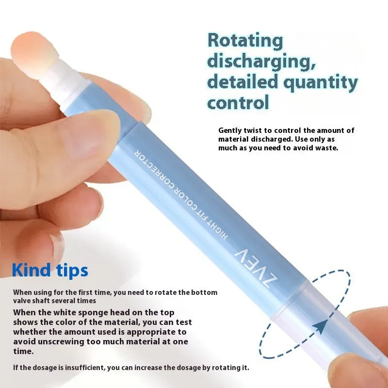 Concealer pen cream with sponge brush head applicator in choice of three colour classifications.
