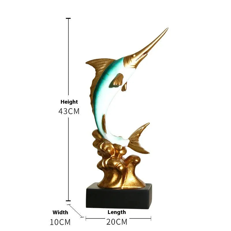 European Swordfish wall decoration in resin and plastic available in four colours.