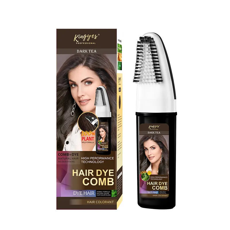 Easy Colour hair dye comb applicator for temporary hair colour in Brown, Dark Brown, and Wine Red shades.