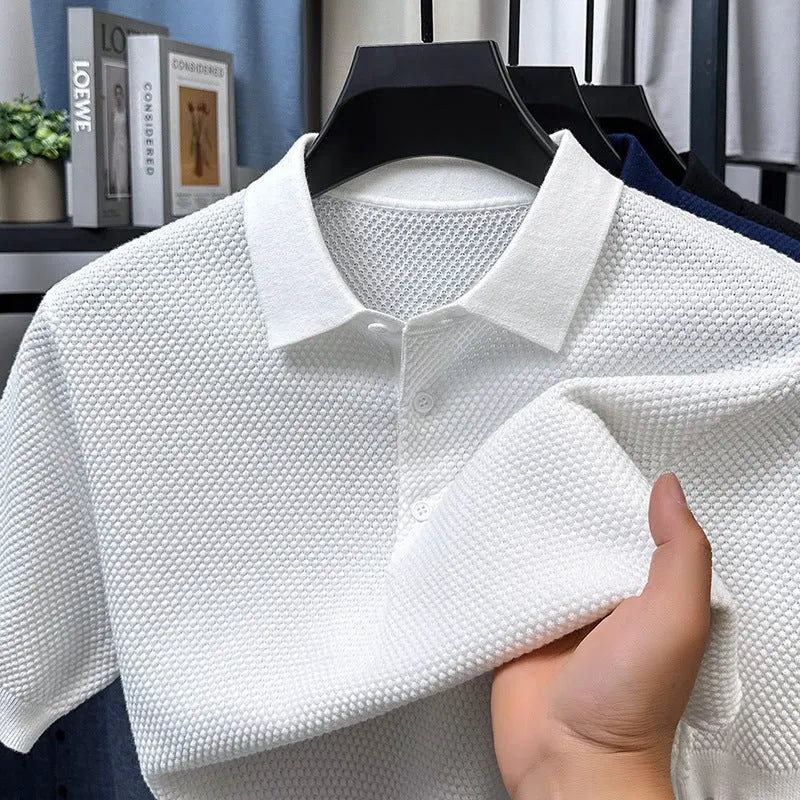 Loose fit pure cotton short sleeve pullover sweater in grey colour showing relaxed style