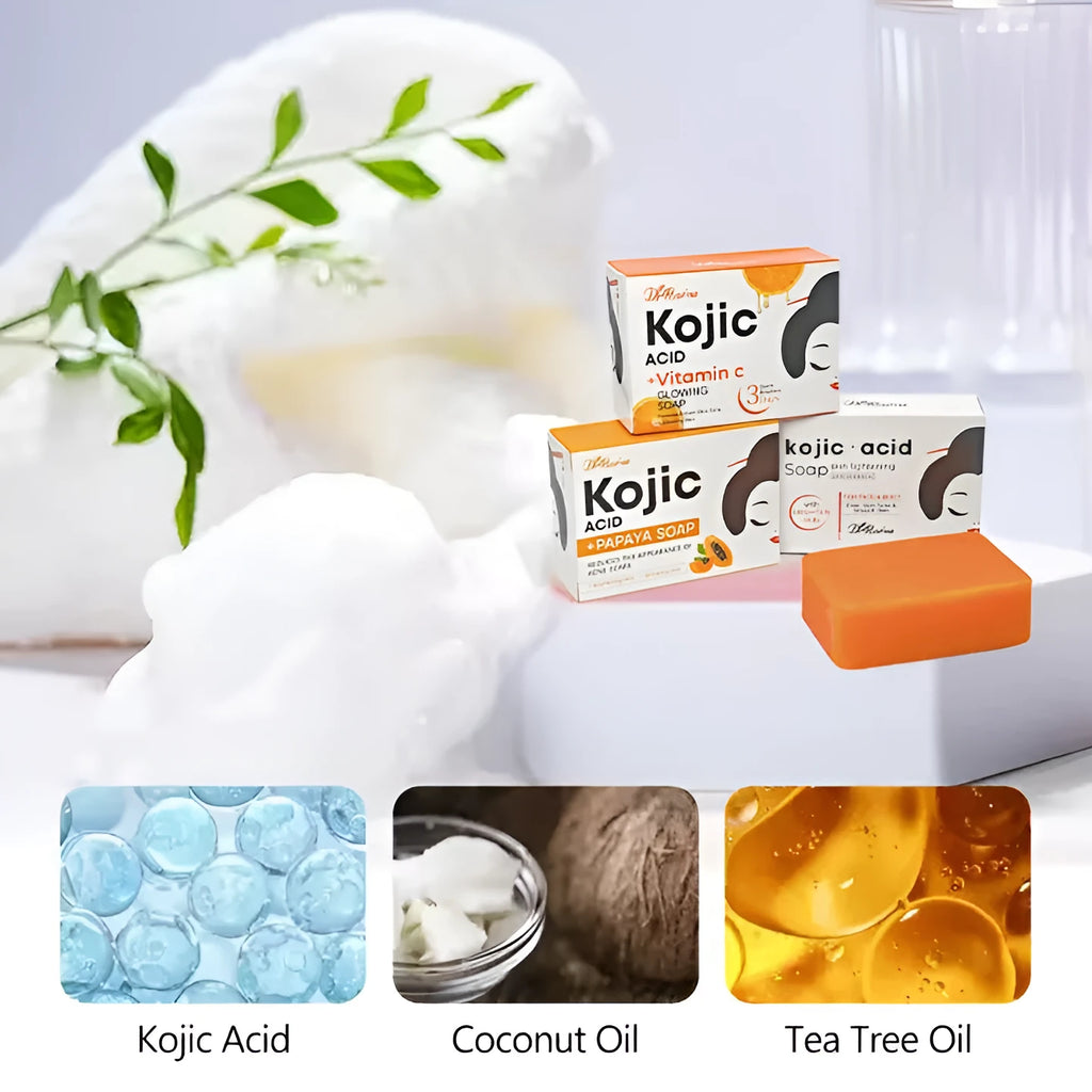 Customised organic vegan soap bar with kojic acid papaya or vitamin C for dark spot removal