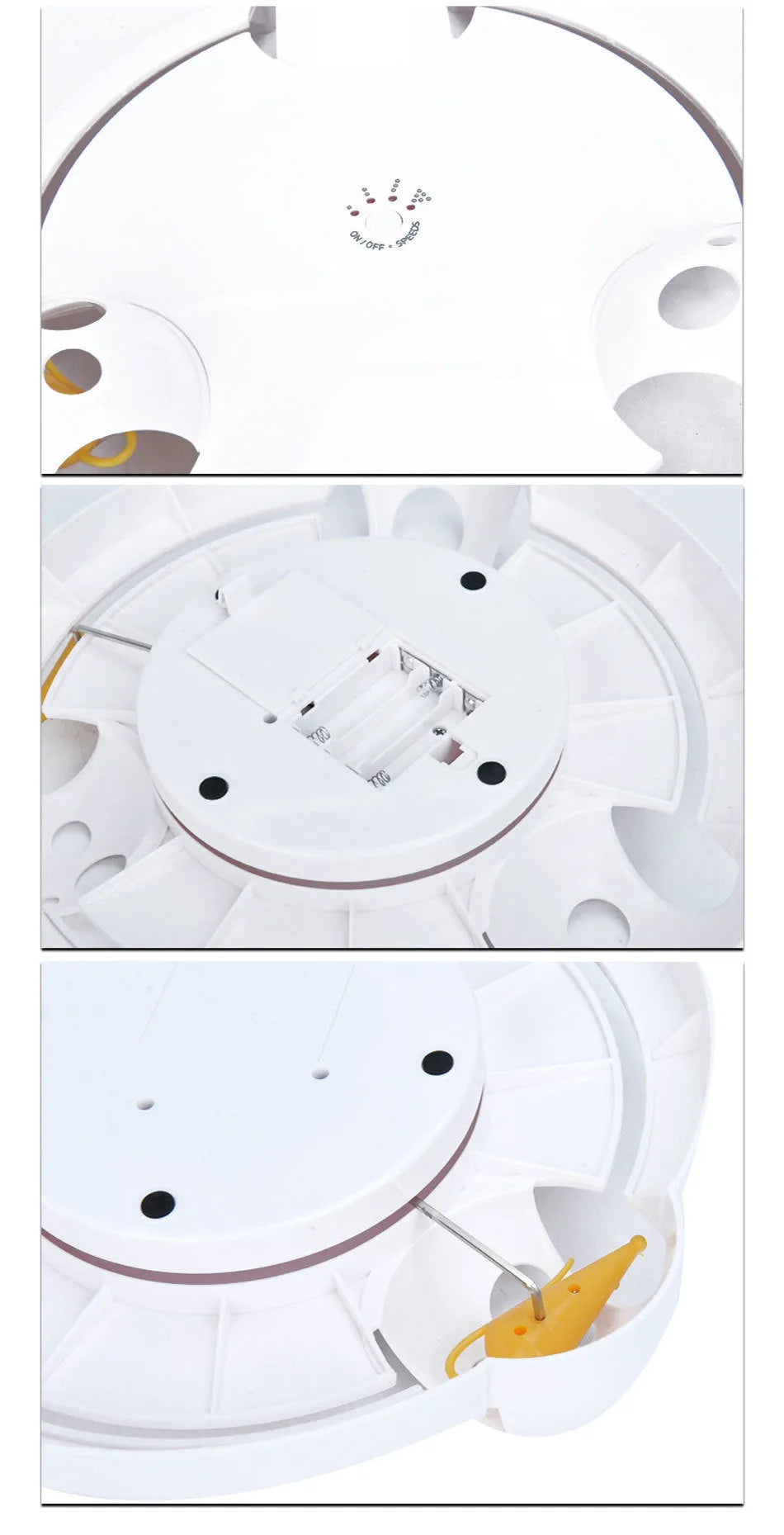 White electric cat toy automatic rotating turntable 32cm diameter ABS plastic