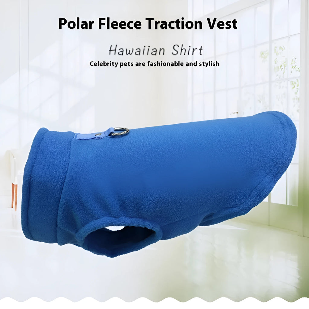 Thickened polar fleece dog waistcoat in solid colour, available in nine shades