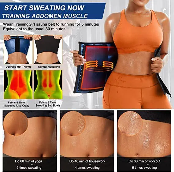 Neoprene belly band in blue colour showing adjustable abdominal support design