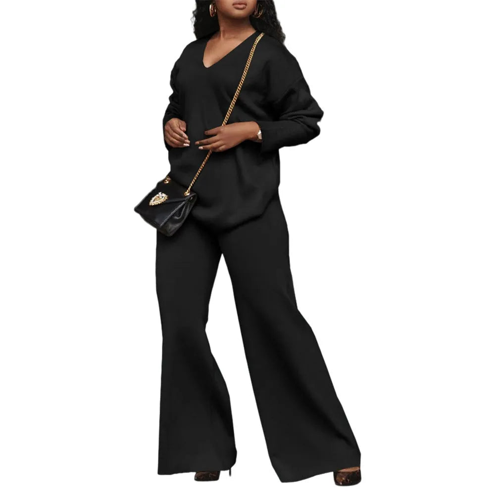 Women's brown thickened suede two-piece suit with long sleeves and trousers in Japanese Korean casual style