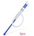 Blue or red manual hand siphon pump for transferring fuel and liquids