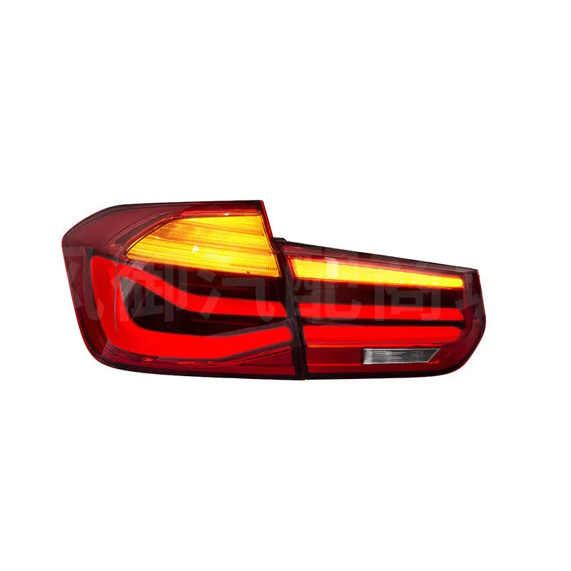 BMW 3 Series tail light assembly with LED streamer pattern in red or smoked black for 2012-2015 models