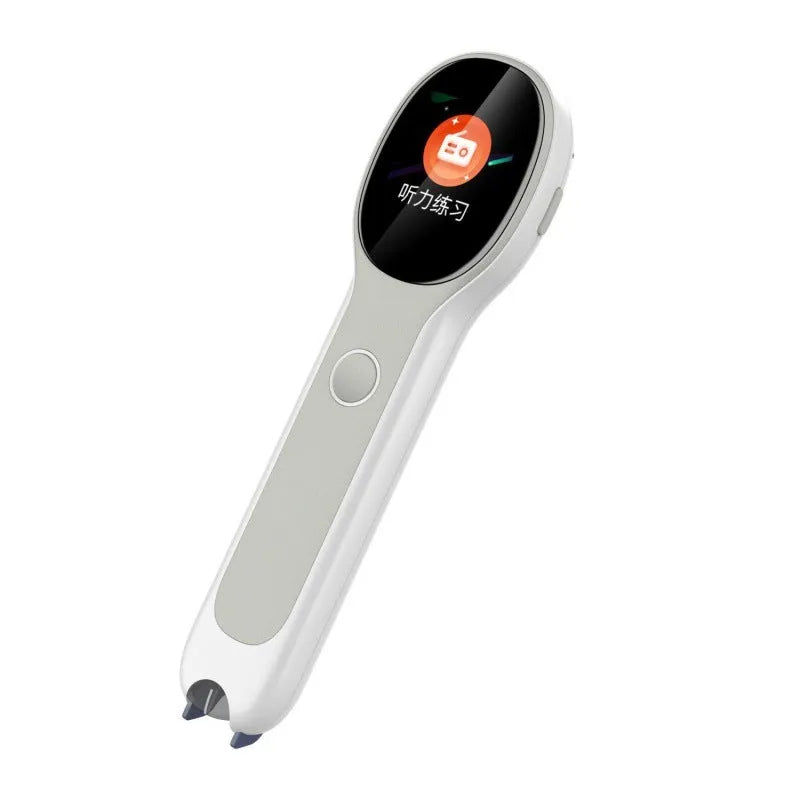 White universal reading pen electronic learning device with bilingual Chinese English translation functionality