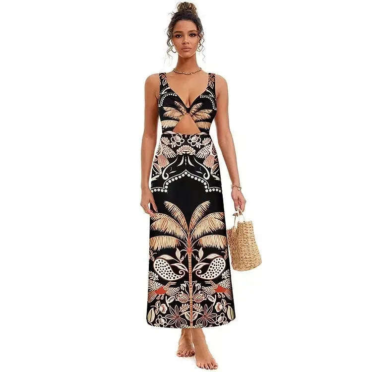 Women's black one-piece swimsuit made from polyester fabric, shown in size M.
