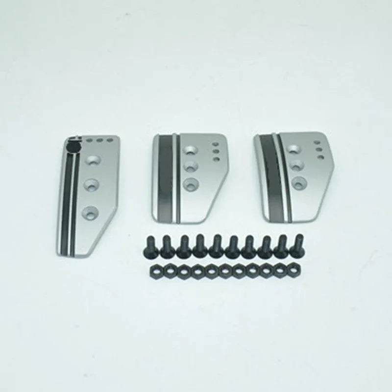 Aluminium alloy manual transmission car pedal set with brake accelerator clutch pedals in grey or black