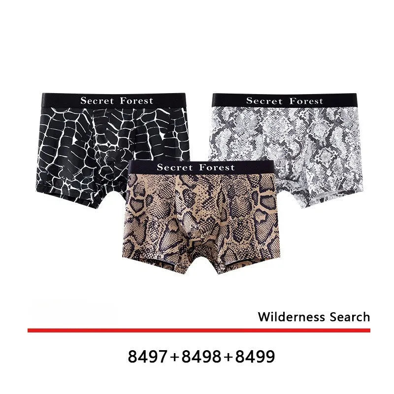 Men's loose-fit boxer shorts in black, grey, and brown colours made from thin polyester fabric.